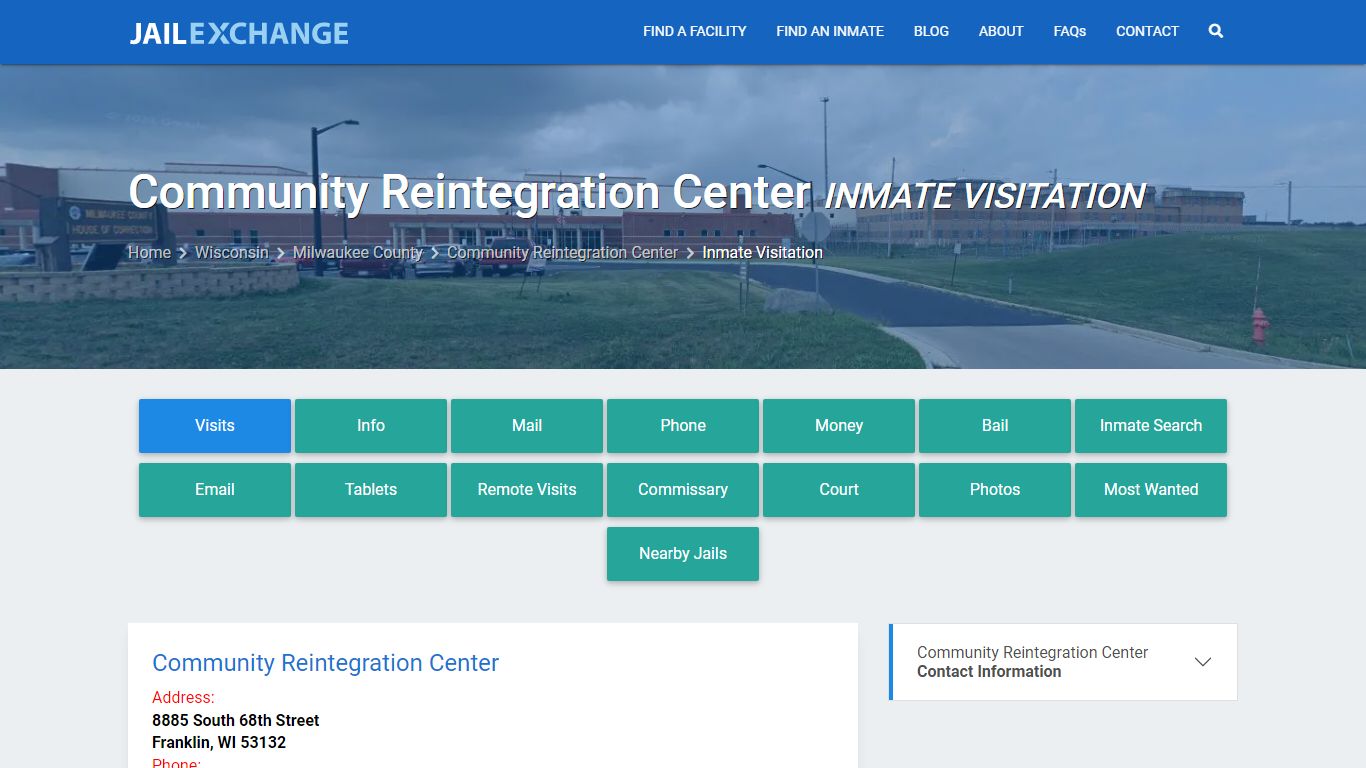 Inmate Visitation - Community Reintegration Center, WI - Jail Exchange