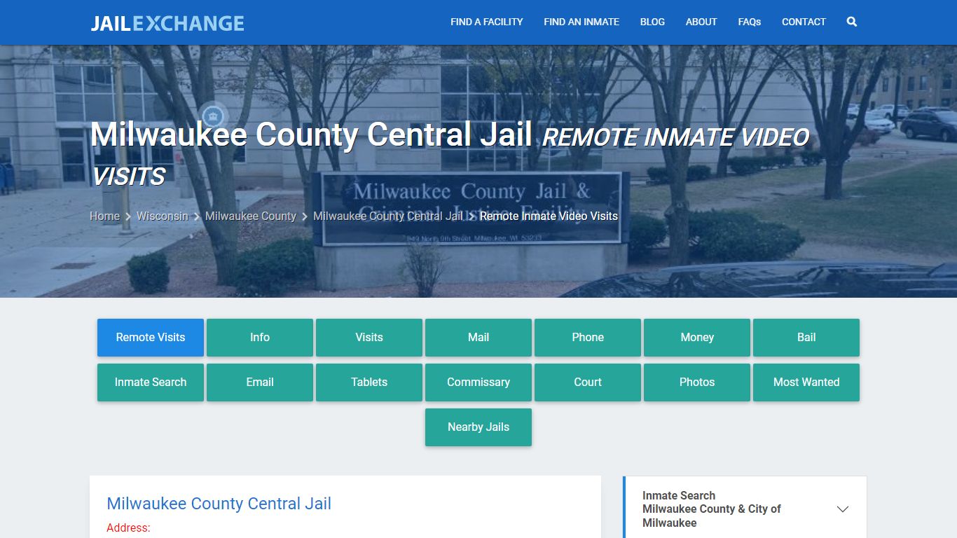 Video Visitation - Milwaukee County Central Jail, WI - Jail Exchange